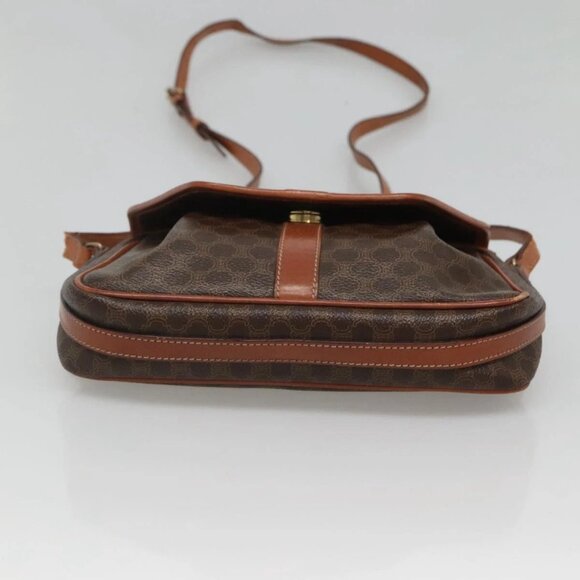 CELINE Macadam Canvas Shoulder Bag PVC Leather Brown Gold Auth - Picture 12 of 16